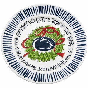 white cookie plate with Penn State Athletic Logo, It's the Most Wonderful Time of the Year